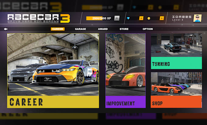 create 2d game graphics design and UI
