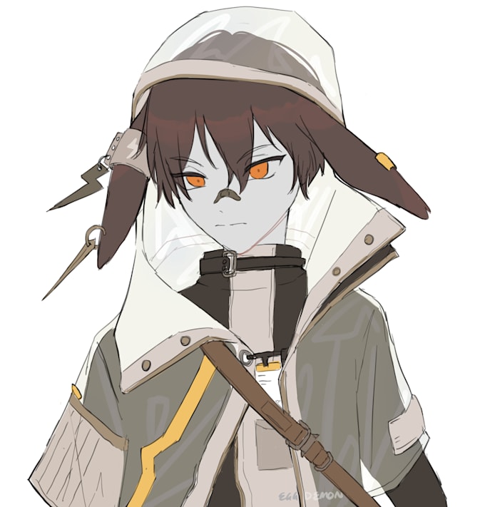 draw any anime character in a simple flat colored style
