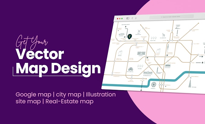 draw custom vector site maps or travel maps
