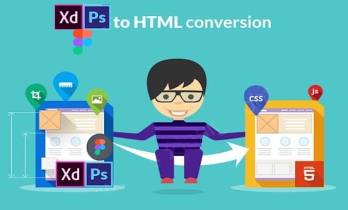 Convert website design, xd, figma, psd to html css js responsive by ...