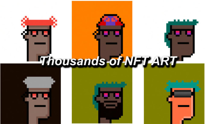 Create a nft collection pixel art like cryptopunk nfts by