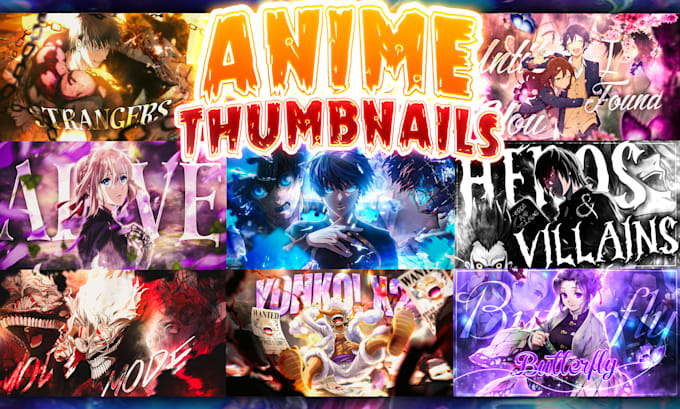 design 4k youtube anime thumbnail for your amv music video edit