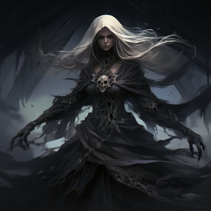 create a dark fantasy or ghost art
