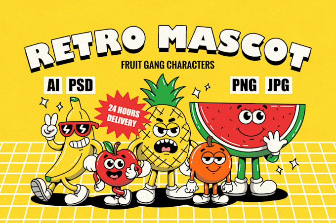 draw retro vintage illustration cartoon character