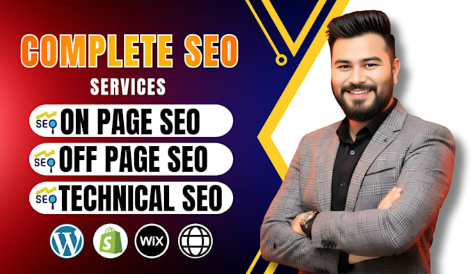 do on page, off page, and technical SEO for wordpress, shopify, wix website
