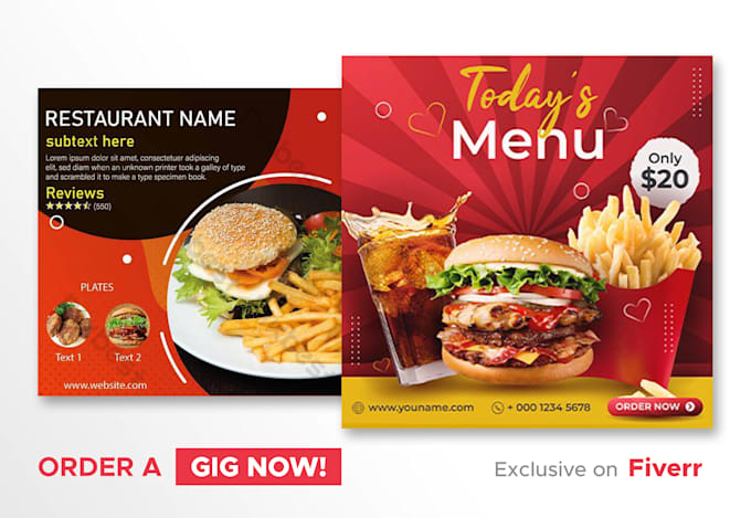 create food instagram, social media ads