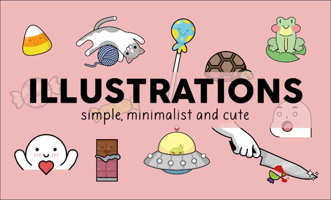 make simple, minimalist and cute illustrations