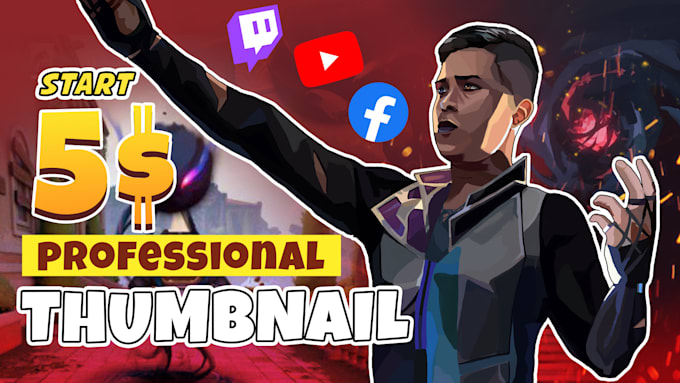 make awesome thumbnail for game valorant with character