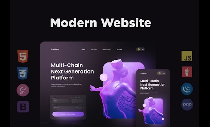 Build modern responsive website with html css js bootstrap by Imed__dev ...