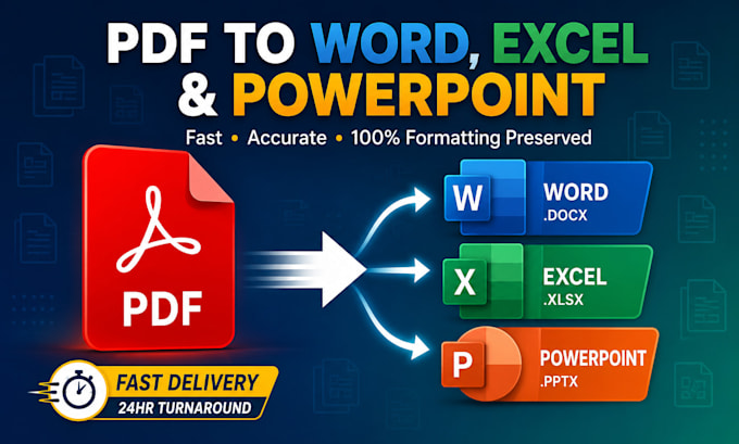 convert pdf to word, excel or powerpoint