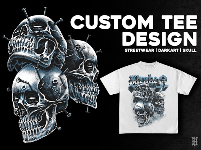 design a streetwear skull tshirt illustration