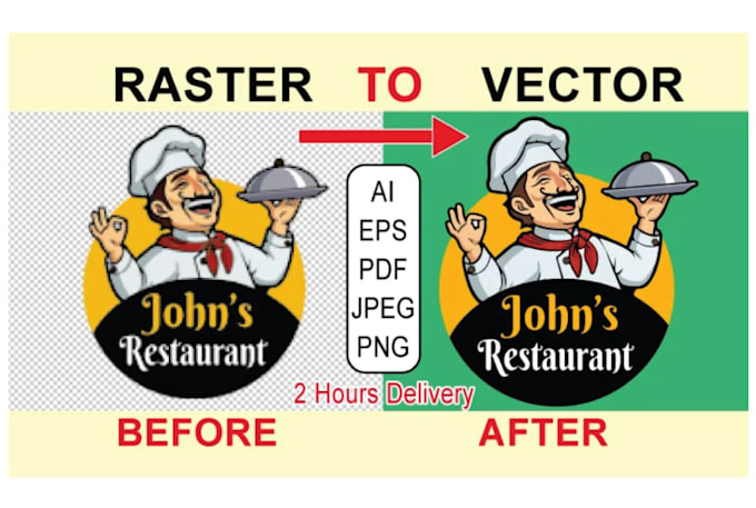 do vector tracing, from raster, image, logo, sketch, graphics