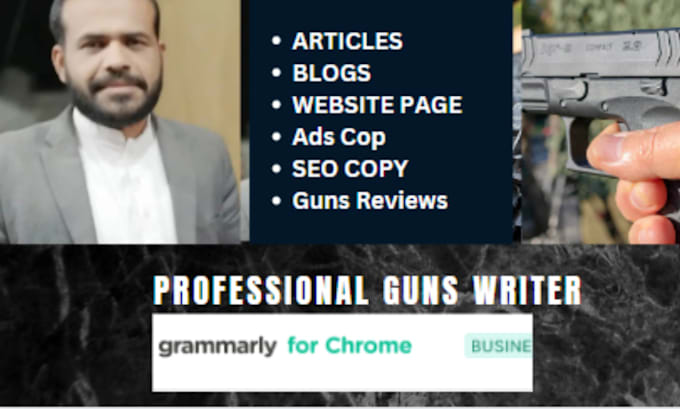 be your guns, firearms, shooting, or ammunition writer