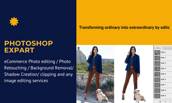 do hair masking, remove bg, multi clipping path, and layer separation