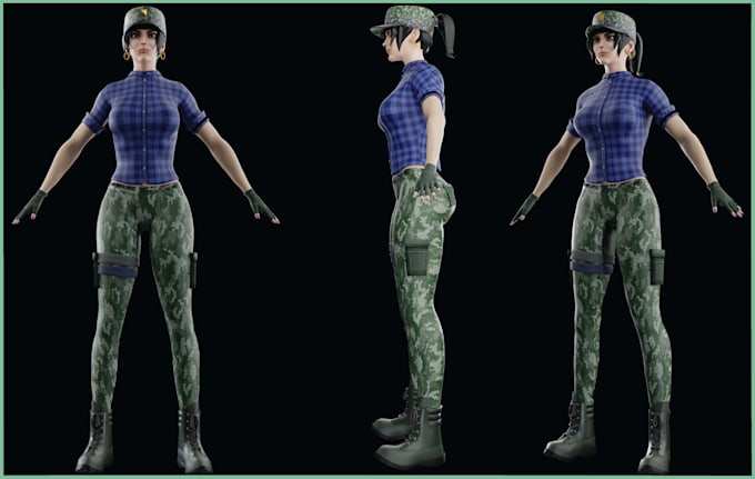 model  character in blender for unity nft games and animation