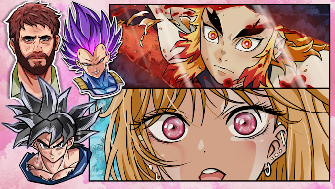 make your dream anime drawing for stickers, clothing print