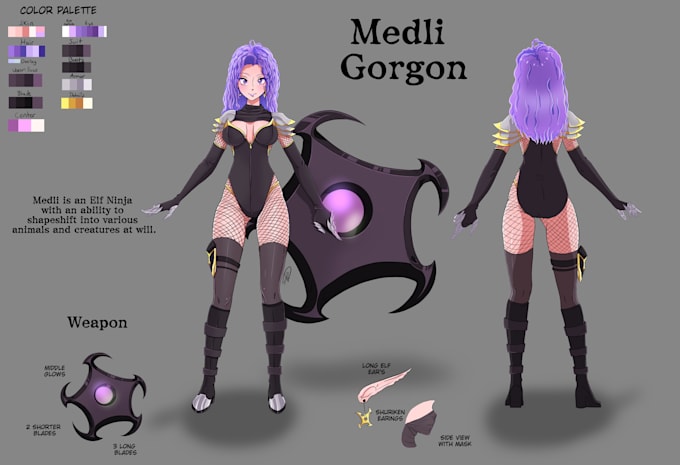 make your oc character sheet with full color palette