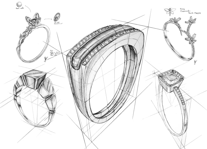 Draw creative jewelry design sketch in digital format by Richa1605 | Fiverr-sonthuy.vn