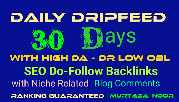 do 30 days SEO drip feed backlinks service for daily update