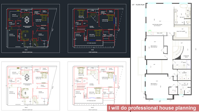 create house plan, elevation, floor plan in autocad