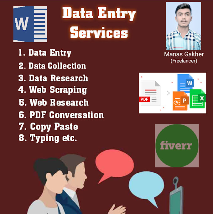 do data entry, web scraping, data collection, etc