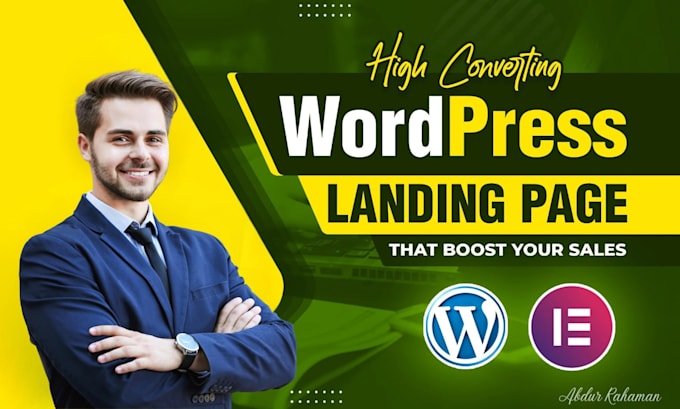 create responsive wordpress landing page, elementor pro landing page design