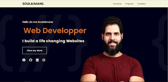 Make your portfolio with html css javascript by Soulaimaneelhou | Fiverr