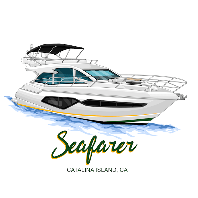 draw your boat into custom vector illustration