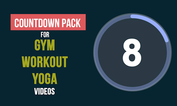 transparency countdown pack for workout, gym, yoga videos