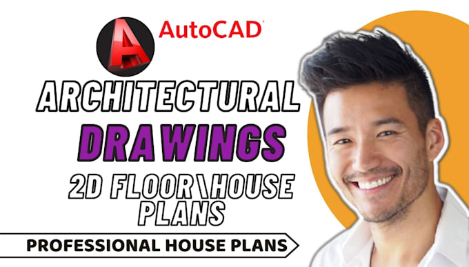 draw architecture drawing and 2d house floor plan in autocad