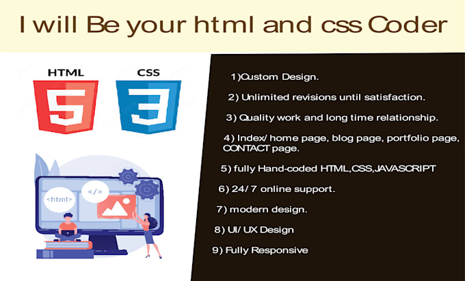 Write html and css code for you by Sw_service | Fiverr