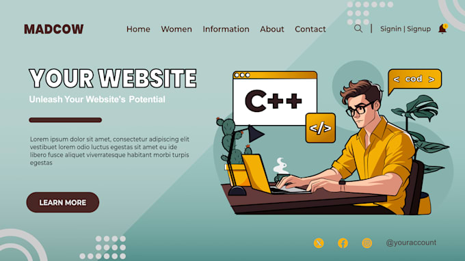 create illustration for your hero page website