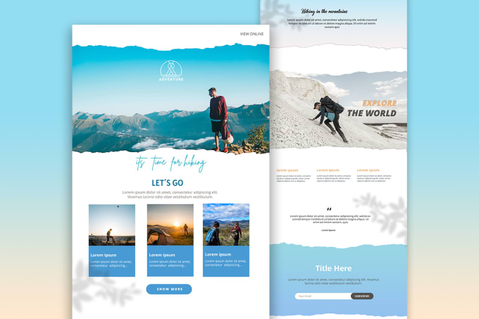 design custom mailchimp, klaviyo email template newsletter