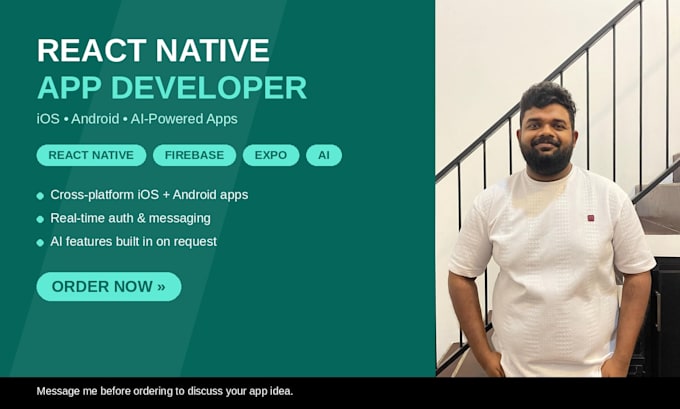 do mobile app development, react native app, ai app for ios android
