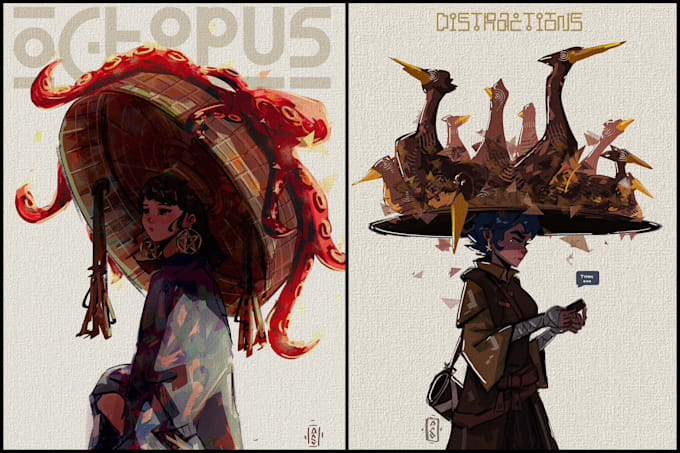 draw a fantasy character ilustration