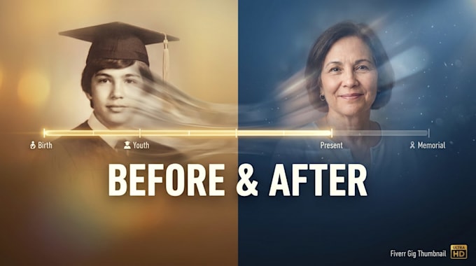create a cinematic morphing timeline video for birthday memorial graduation baby