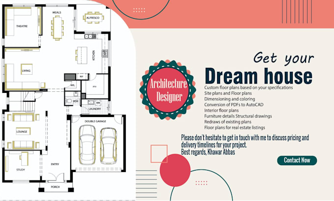 expert an architectural 2d floor plan on autocad drawing