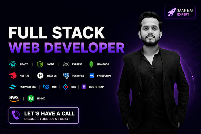 build your saas mvp as full stack react js, node js, next js developer