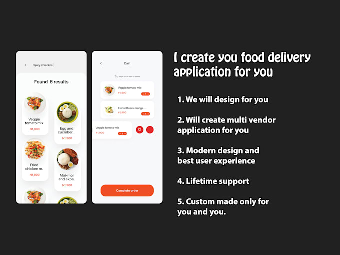Create multi vendor food delivery app for you by Siddiqei | Fiverr