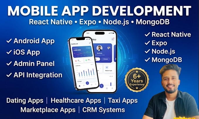 develop mobile app using react native expo nodejs mongodb mern stack