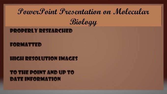 create best powerpoint presentations on molecular biology