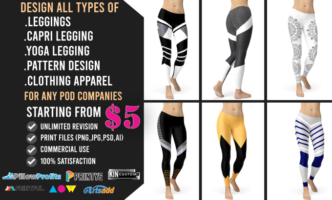 Design leggings,yoga pant,custom leggings,clothing designs for any pod  companies by Owndreams602