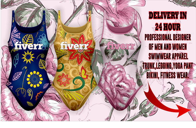 design swimwear apparel, bikini, trunks and short