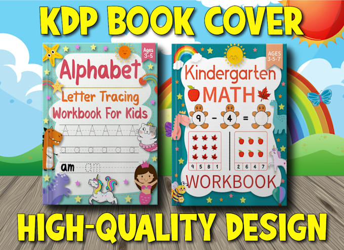 Professional eye catching kids activity book cover and coloring pages ...