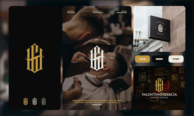 design hand drawn monogram logo for tatto, barber, etc in unlimited revision
