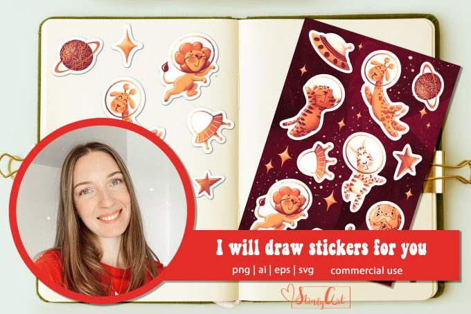 design cute illustrations for your stickers