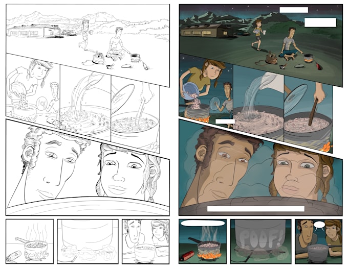 illustrate a comic book page using your script or prompts