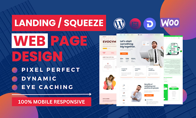 create landing page or wordpress landing page design for you
