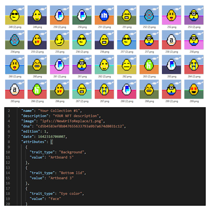 create a complete nft collection with metadata for you