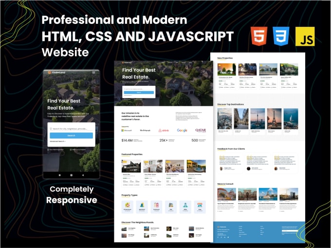 Design custom responsive html,css and javascript website by Aditya ...